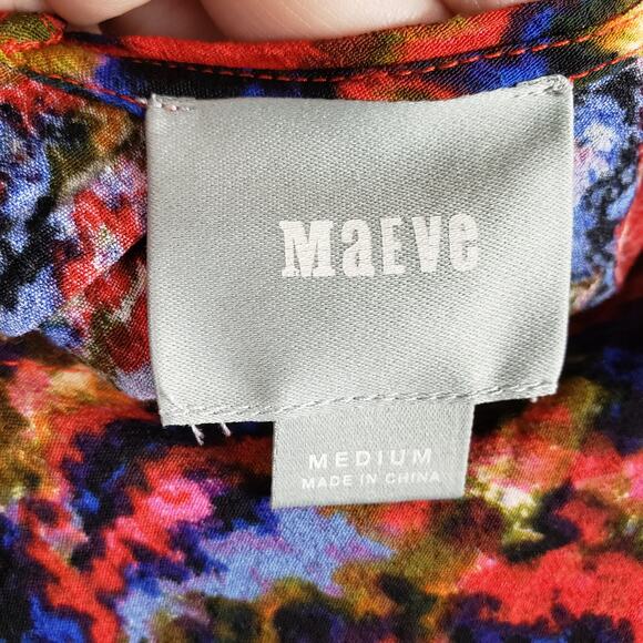 Anthropologie Maeve Size M Colorful Medallion Shift Mini Dress Orange Indie Boho - Picture 6 of 8